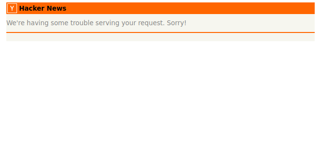 Hacker News 500 Error