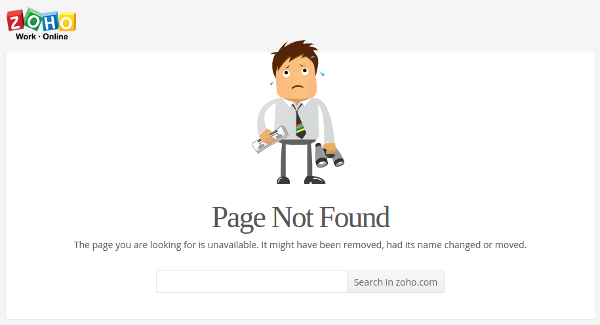 Zoho.com 404 Error