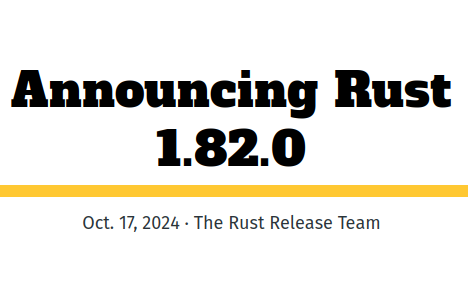 Релиз Rust: 1.82.0